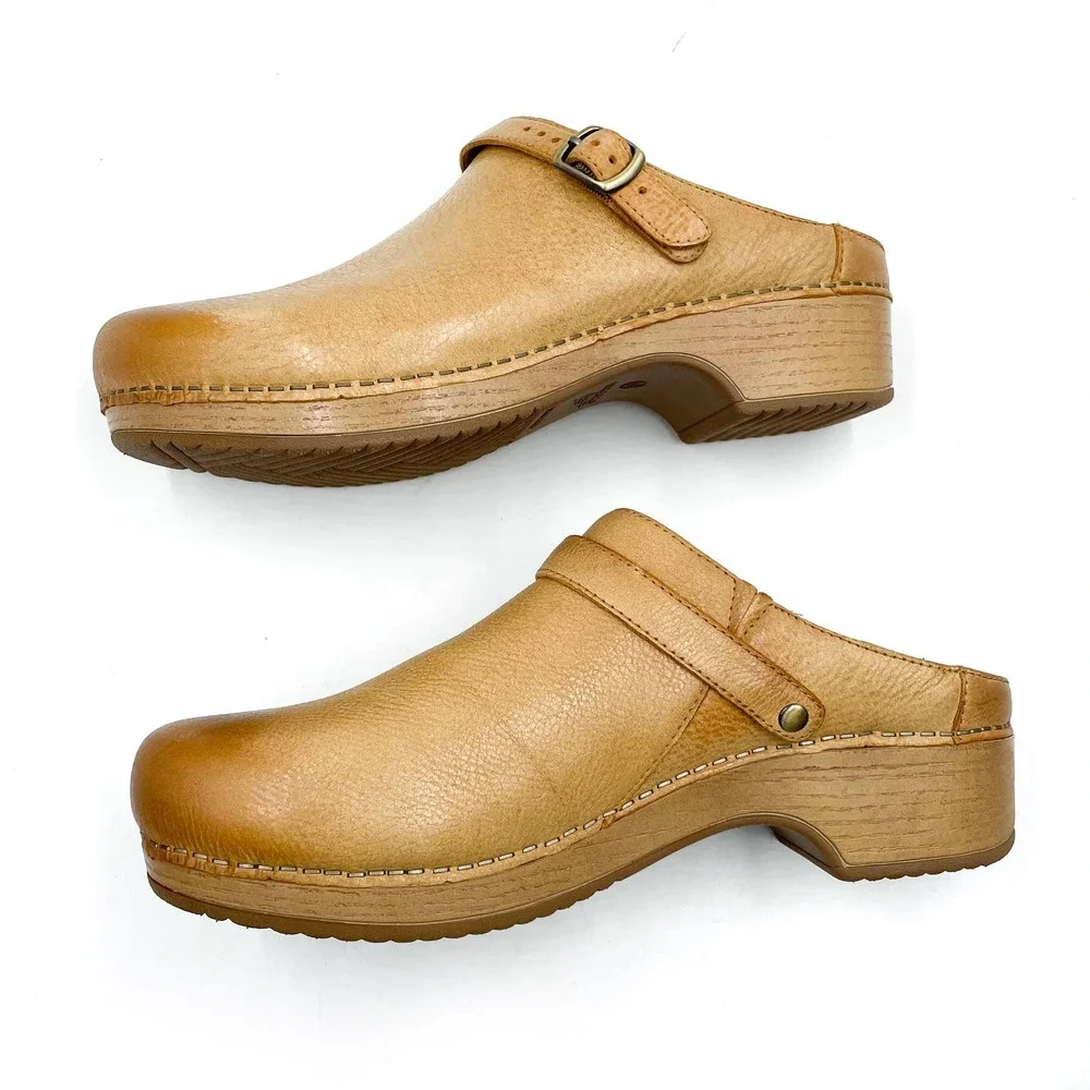 Dansko Tan Leather Mules - Picture 7 of 10